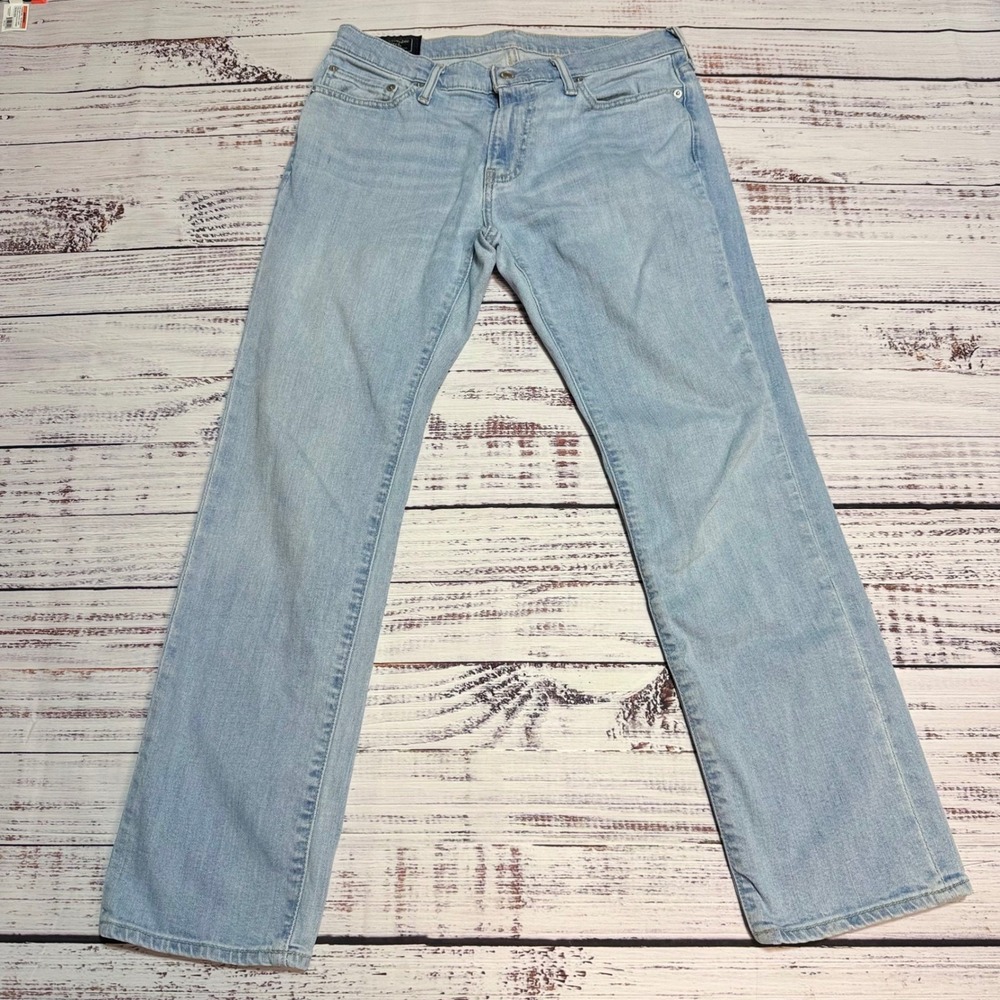 Abercrombie & Fitch Kennan Straight Y2K Jeans 30x30 Light Wash Blue Stretch